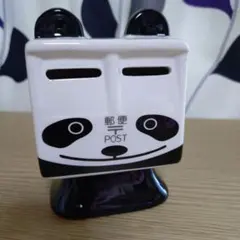 郵便局 パンダ 貯金箱 陶器製