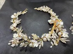 ヘッドドレス&イヤリング 美品 ピンクゴールド