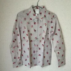 【未使用・タグ付】agnes b アニエスベー 花柄 長袖シャツ 薄グレー