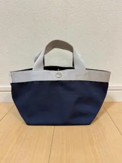 限定品 美品 エルベシャプリエ 701CB ネイビー×シルバー ×ブランタグ