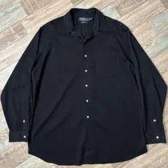 90s ラルフローレン MARLOWE 長袖シャツ 無地 シルク ブラック L 90s～ Polo by Ralph Lauren ポロ・バイ・ラルローレン MARLOWE