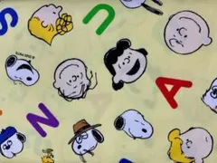スヌーピー ピーナッツ イエロー  生地幅－約109cm  布 1m 生地