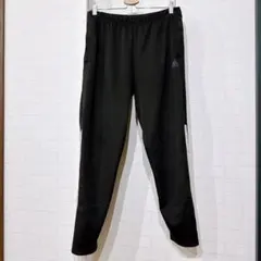 アディダス メンズトラックパンツ【L】裾ジッパー サイドライン 黒 ランニングのサムネイル