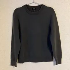 【UNIQLO】ウォッシャブルミラノリブクルーネックセーター S グレー