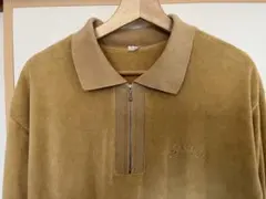 【80年代ドイツ製】　ベロアジップアップポロシャツ