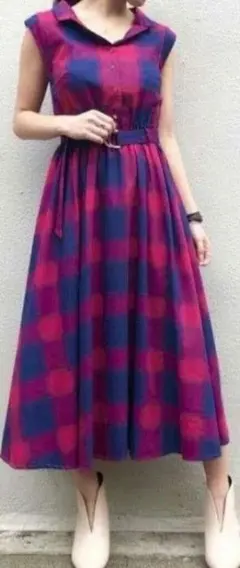 REDYAZEL ピンクチェックワンピース