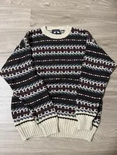 古着　柄ニット セーター　メンズ