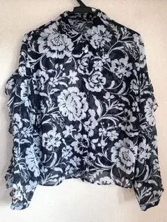 ZARA 花柄　シアーシャツ