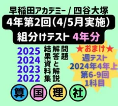 2026年最新】四谷大塚 組分けテスト 新4年の人気アイテム - メルカリ