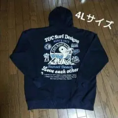 タウカン　ジップアップ　バックプリント　Surf Designs ブラックパーカ