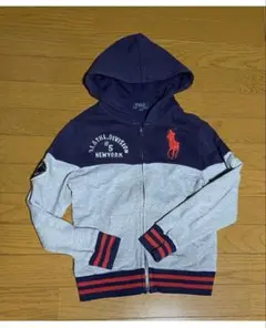 polo Ralph Laurenビックポニーフルジップパーカグレー