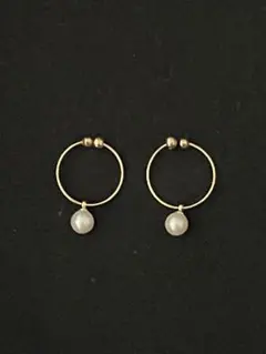 一粒パールのイヤーカフ