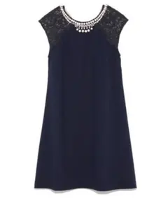 リリーブラウン　ドレス　パーティドレス　韓国　パール　ネイビー　オケージョン