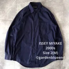ISSEY MIYAKE 00s レギュラーカラーシャツ サイズM ネイビーのサムネイル