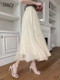 Dazy アイボリーフレアスカート JP-S(M)