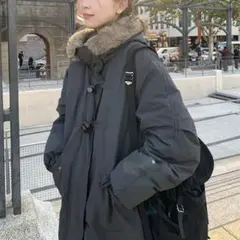 [新品] ダークグレー ロングダウンコート