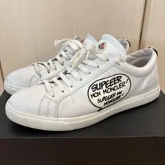 希少　MONCLER モンクレール　レザー　スニーカー ホワイト ロゴメッセージ