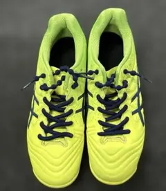 美品 アシックス フットサルシューズ 蛍光イエロー 23cm イニエスタ