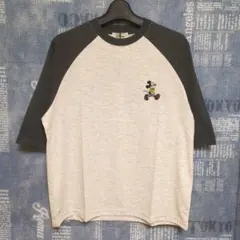 ★新品★①ミッキーマウス アートワーク 七分袖 Tシャツ M