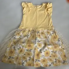 ひまわり柄ノースリーブワンピース 120
