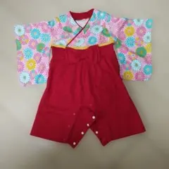 袴ロンパース　女の子　80