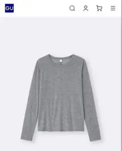 ソフトシアークルーネックT GU L グレー