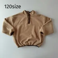 ハーフボタン　バイカラー　フリースプルオーバー