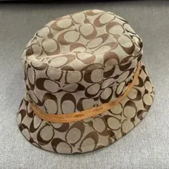 Coach バケットハット ブラウン キャンバス