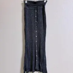 SNIDEL フロントデザインラメニットスカート