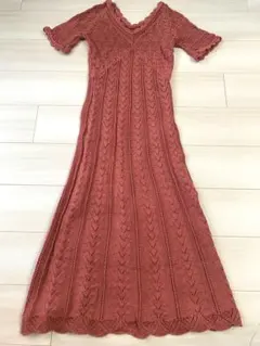かぎ針ワンピース　Lily Brown リリーブラウン　ロングワンピース