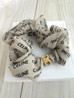 CELINE セリーヌ シュシュ シルク ホワイト 白 ヘアアクセサリー