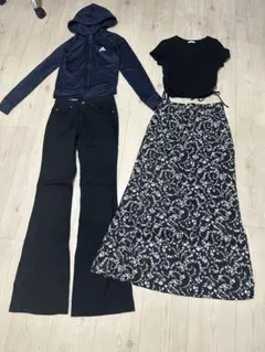 レディースSサイズ4点セットGUトップス・スカート・パンツ・adidasパーカー