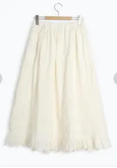 ☆未使用☆サマンサモスモス裾スカラップレースギャザースカート