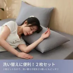 通気速乾 枕カバー 2枚組 オールシーズン 抗菌防臭 グレー 洗濯機対応