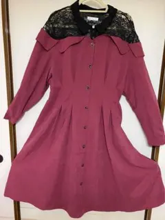 少しお値下げしました‼️大きいサイズ　可愛い　赤ピンク Aラインワンピース レース