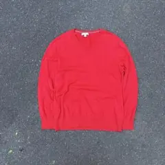 y2k 00s oldgap 短丈ニット無地レッドセーター archive M