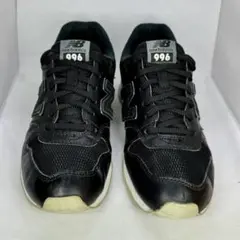 ニューバランス996 黒 24.5cm レザー×スエード 実用向け ダメージあり