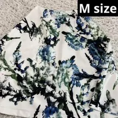 フレアスカート ホワイト 花柄