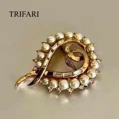 251206a トリファリ ヴィンテージ ブローチ　ハート