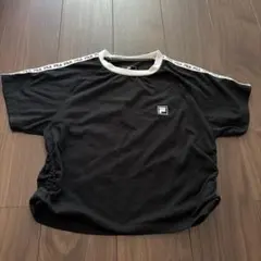 グローバルワーク　160 FILA ロゴテープ Tシャツ ブラックのサムネイル