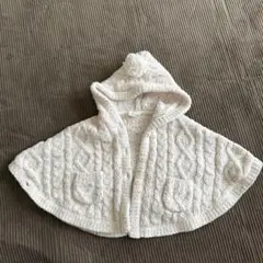 ジェラートピケ　フード付きベビーポンチョ 70-80cm