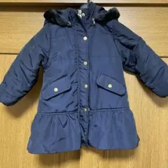 ネイビー フード付きコート　p e t i t main 100 美品