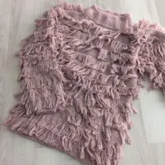 GRL フリンジ ニット ピンク 長袖