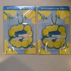 サンリオ　シナモロール　当りくじ　④アクリルチャーム　ブルー　2点セット