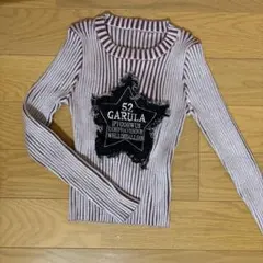 ストライプ 長袖ニット 星形プリント