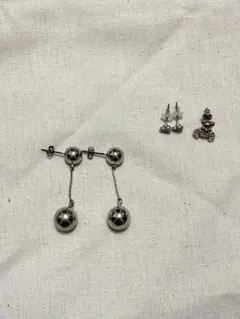 ピアスセット ボール型とクマとハートのチャーム