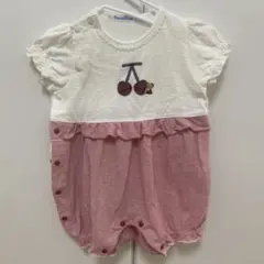 日本製 familiar ファミリア チェリー刺繍ロンパース 70