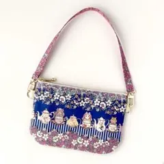 ジョリーフルール 持ち手付 フラットポーチ ハンドメイド