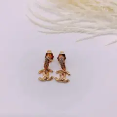 p 12《残り1点❗️/ゴールド》ピアス ヴィンテージ　シャネル