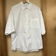 GU ブロードオーバーサイズシャツ(5分袖) 白XL